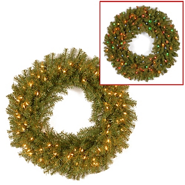 National Tree Company 36-Inch Pre-Lit Norwood Fir Wreath with Dual Color&reg; LED Lights. View a larger version of this product image.