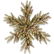 National Tree Company 32-Inch Pre-Lit Snowy Dunhill Fir Snowflake