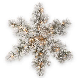 National Tree Company® 32-Inch Snowy Bristle Snowflake with White LED Lights