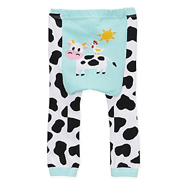 Doodle Pants&reg; Small Cow Leggings in Blue. View a larger version of this product image.