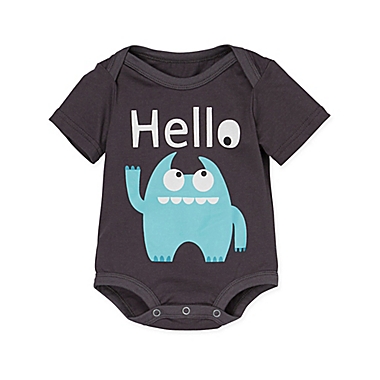 Doodle Pants&reg; Size 6M Monster "Hello" Bodysuit in Blue. View a larger version of this product image.