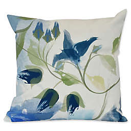 E by Design Windy Bloom Floral Print Square Throw Pillow