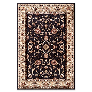Jewel Collection Marash 5-Foot 3-Inch x 5-Foot 7-Inch Area Rug in Black. View a larger version of this product image.