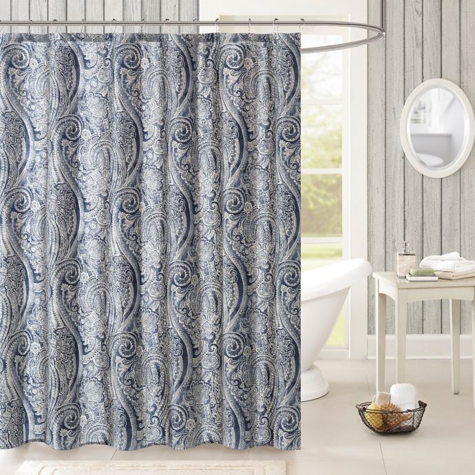 Harbor House Stella Shower Curtain in Navy/Grey | Bed Bath & Beyond