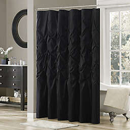 Madison Park Laurel 72-Inch x 72-Inch Tufted Semi-Sheer Shower Curtain in Black