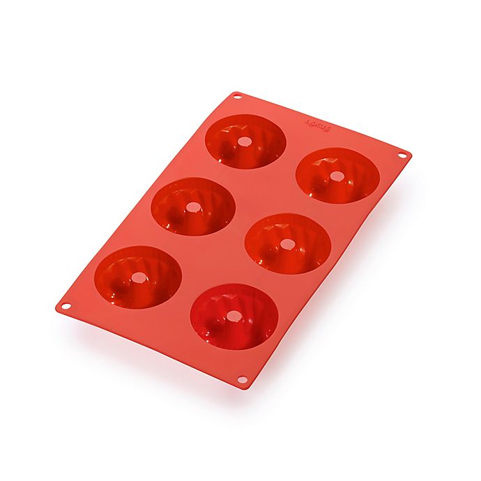 Lekue Individual Cookie Shot Glass Shape Baking Mold Set of 8 Red