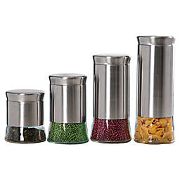Home Basics® 4-Piece Essence Stainless Steel Canister Set