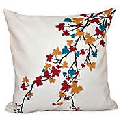 Maple Hues Flower Print Square Throw Pillow