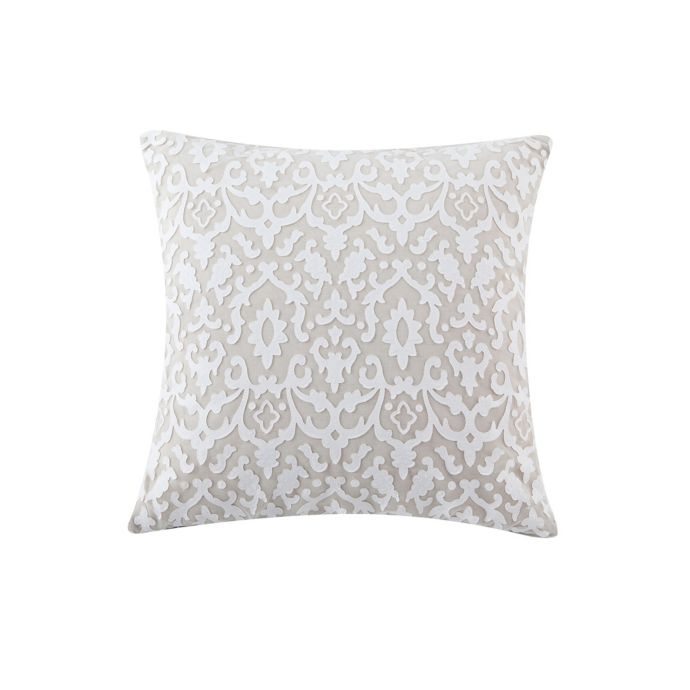 Kensie Josephine Laser Cut Square Throw Pillow Cover In White