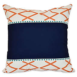 Fancy Knot Geometric Print Square Throw Pillow in Orange
