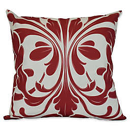 British Colonial Geometric Print Square Throw Pillow in Red