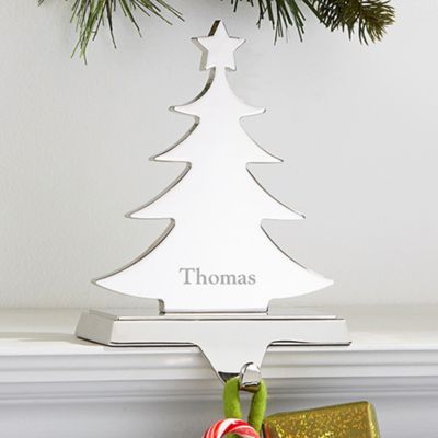 Gold Resin Christmas Tree Stocking Hanger Holder 