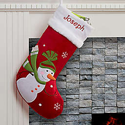 Santa Claus Lane Snowman Christmas Stocking