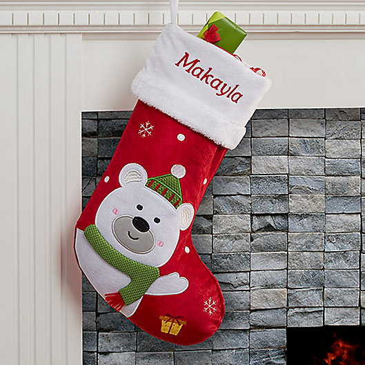 Alternate image 1 for Santa Claus Lane Polar Bear Christmas Stocking