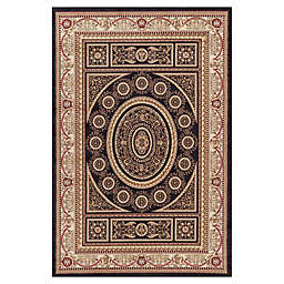 Jewel Aubusson 7-Foot 10-Inch x 9-Foot 10-Inch Area Rug in Black