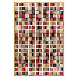Jewel Checkerboard 2-Foot 7-Inch x 4-Foot Accent Rug in Gold