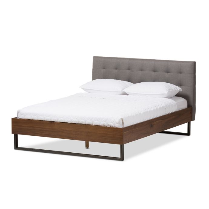 Baxton Studio Mitchell Upholstered Platform Bed Bed Bath Beyond