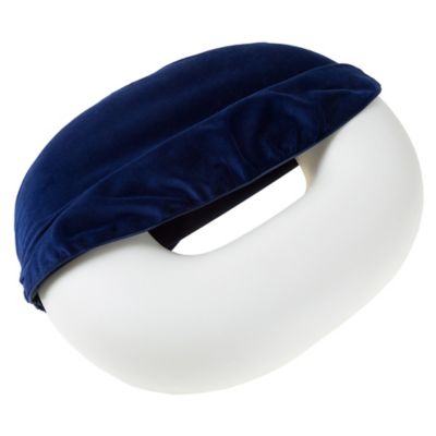 Bluestone Memory Foam Donut Seat Cushion with Zippered Cover in White