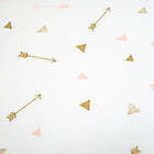 Alternate image 2 for TL Care Arrow Print Jersey Knit Fitted Playard Sheet in Gold/Pink