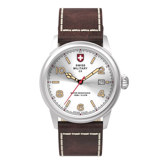 Swiss Military by Charmex Vintage Men's Stainless Steel Watch White ...