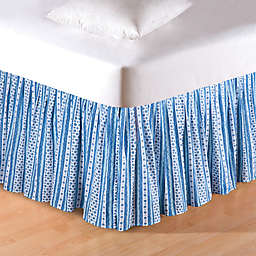 Hampstead Stripes Queen Bed Skirt in Blue