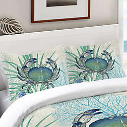 Laural Home® Blue Crab Standard Pillow Sham in Blue