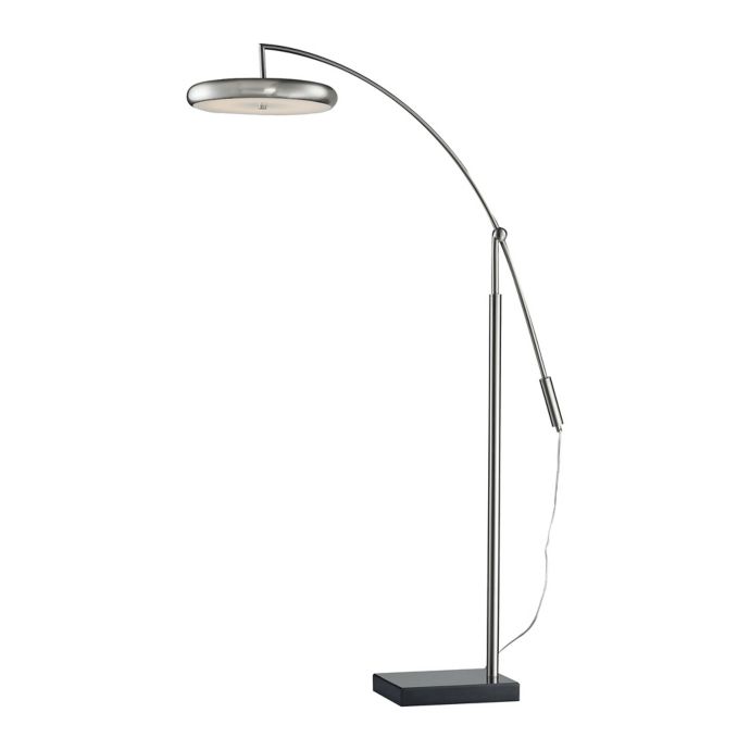 Dimond Lighting Arc 1 Light Led Floor Lamp In Brushed Steel Bed