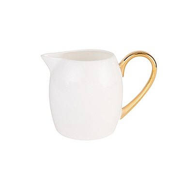 Nevaeh White&reg; by Fitz and Floyd&reg; Grand Rim Gold Creamer. View a larger version of this product image.