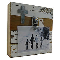 Sweet Bird & Co. Accent Cross 8-Inch Square Reclaimed Wood Clip Frame
