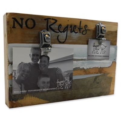 Sweet Bird &amp; Co. No Regrets 8-Inch x 12-Inch Reclaimed Wood Clip Frame