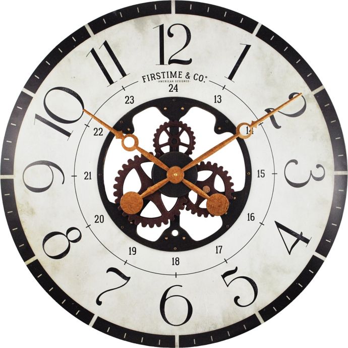 FirsTime® Carlisle Gears Oversized 27-Inch Wall Clock | Bed Bath & Beyond