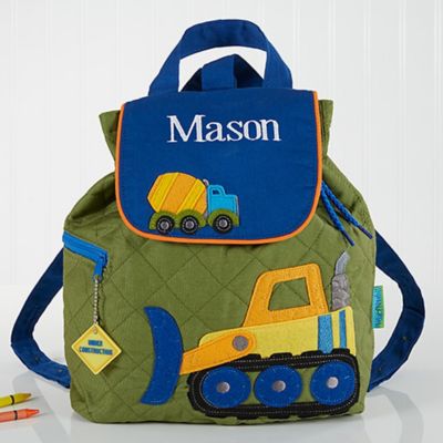 Construction Embroidered Kid&#39;s Backpack by Stephen Joseph