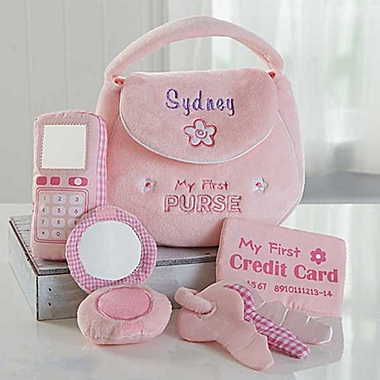 Embroidered "My First Purse" by Baby Gund&reg;. View a larger version of this product image.