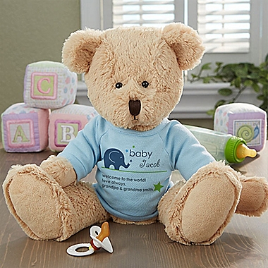 New Arrival Baby Teddy Bear in Blue. View a larger version of this product image.