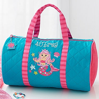 Stephen Joseph&reg; Mermaid Embroidered Duffel Bag in Teal. View a larger version of this product image.