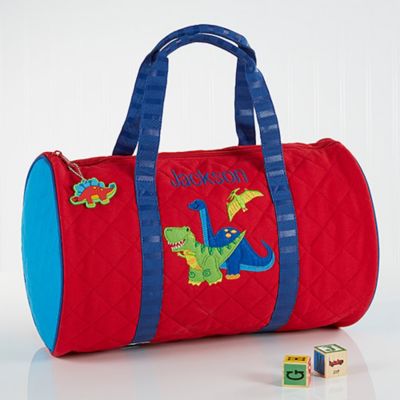Stephen Joseph Red Dino Embroidered Duffel Bag in Red