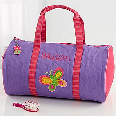 Stephen Joseph&reg; Butterfly Embroidered Duffel Bag in Purple. View a larger version of this product image.