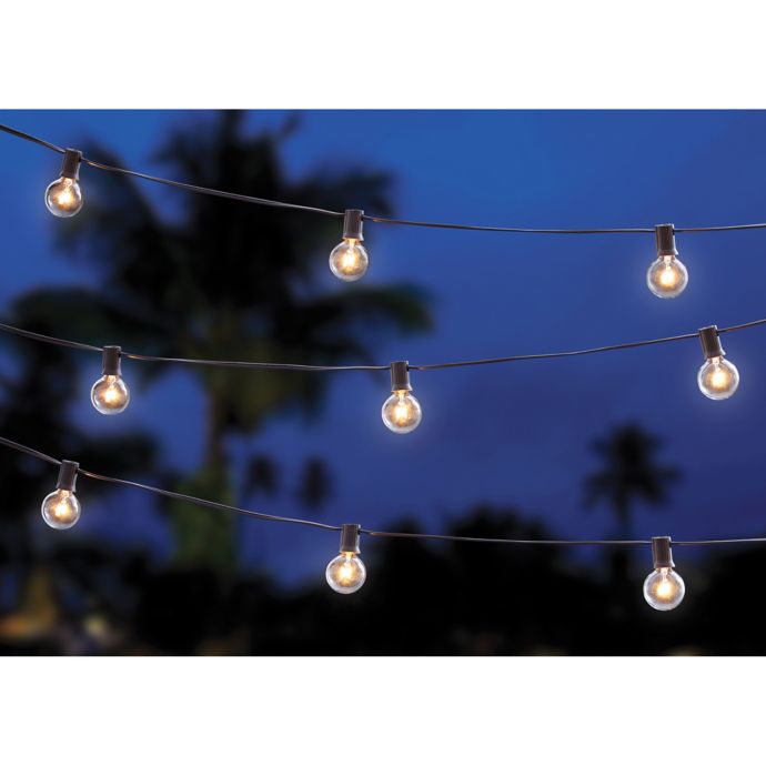 Destination Summer 20-Bulb Solar Café String Lights | Bed Bath and