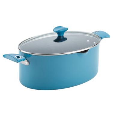 Rachael Ray™ Cityscapes Nonstick 8 qt. Porcelain Enamel Covered Pasta Pot  in Turquoise | Bed Bath & Beyond