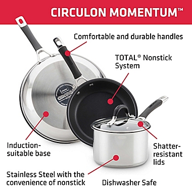 Circulon&reg; Momentum&trade; Stainless Steel Nonstick 11-Piece Cookware Set. View a larger version of this product image.