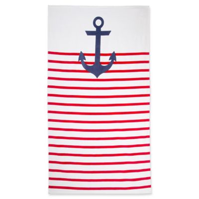 nautical stripe beach towel