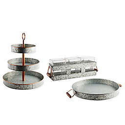 Heritage Home Galvanized Metal and Copper Serveware Collection