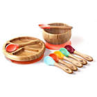 Alternate image 0 for Avanchy Bamboo + Silicone Baby Bowl and Plate Set with Spoons in Orange