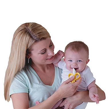 nuby&trade; Banana NanaNubs Gum Massager in Yellow/White. View a larger version of this product image.