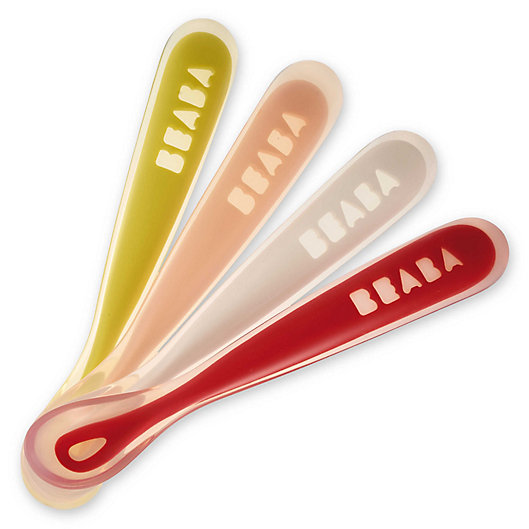 Alternate image 1 for Beaba® First Stage Silicone Baby Spoons (Set of 4) in Neon