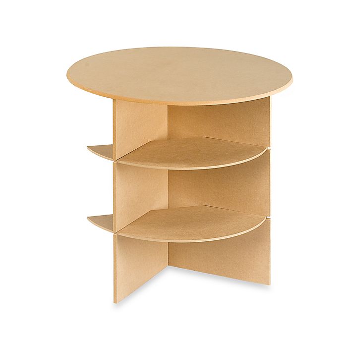 4 Round Decorator Table With Shelves, Round Decorator Table