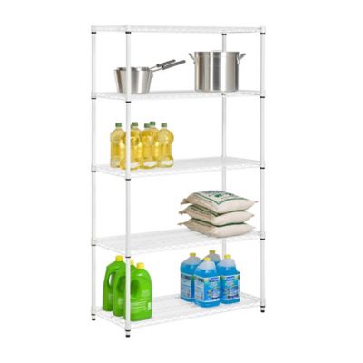 Honey-Can-Do&reg; 5-Tier Adjustable Storage Shelving Unit in White