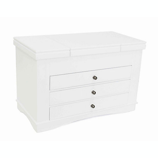 Alternate image 1 for Modern 3 Drawer/1 Compartment Jewelry Box in White