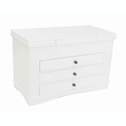Modern 3 Drawer/1 Compartment Jewelry Box in White