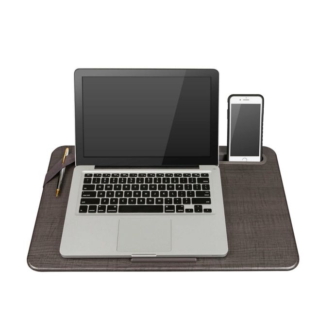 Lapgear Large Deluxe Elevation Lap Desk In Linen Gray Bed Bath